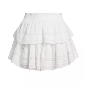 White ruffle skirt from love shack fancy